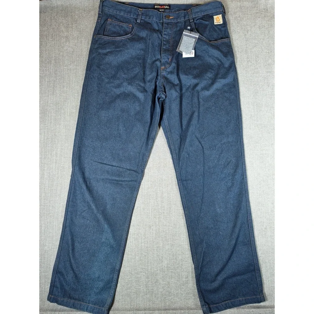 NEW 2 PACK Bocomal Flame Resistant Jeans 40/32 Blue FR Workwear CAT II FRC1905BL